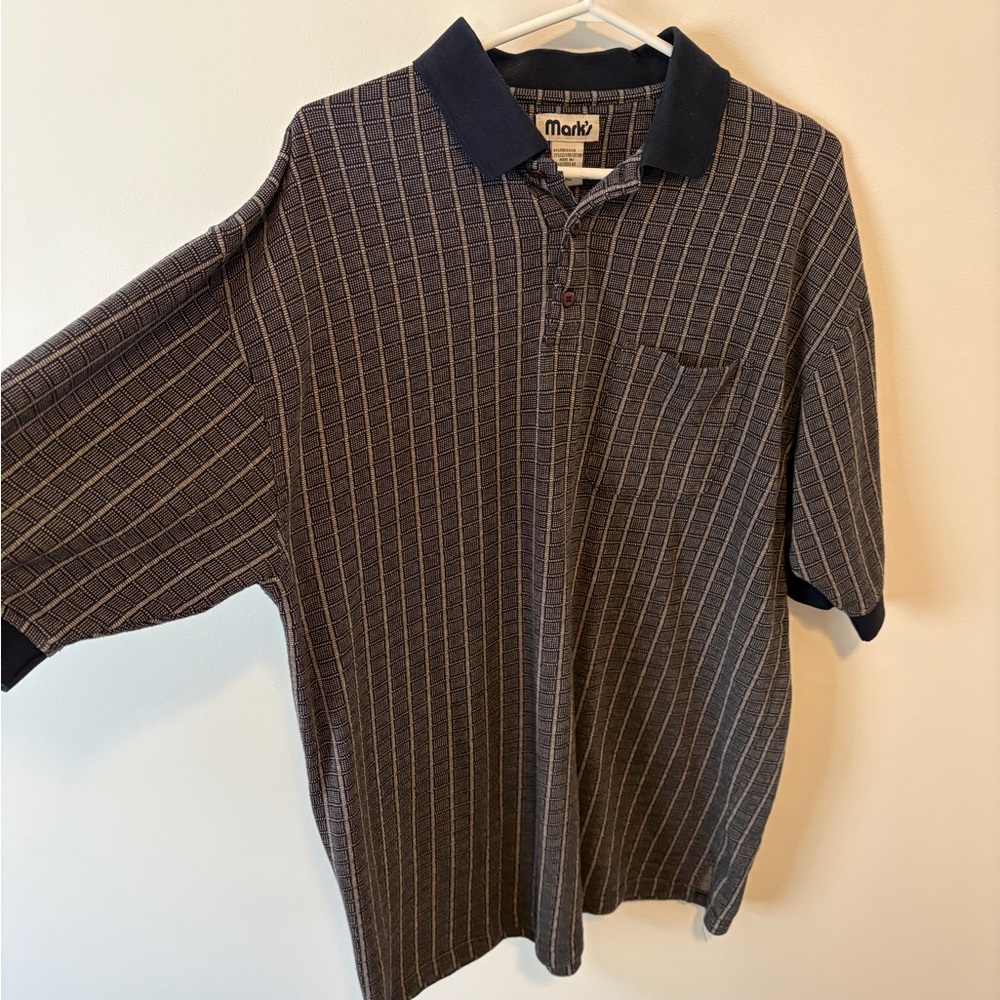 Mark’s Men's Grid Pattern Polo Shirt